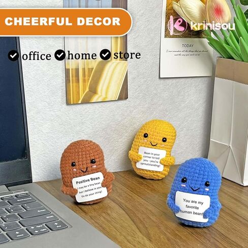 فاصوليا كروشيه إيجابية، دمية نباتية كروشيه للدعم العاطفي، أنت الفاصوليا البشرية المفضلة لدي، هدايا مضحكة صغيرة لأفضل الأصدقاء والصديقة in Kuwait