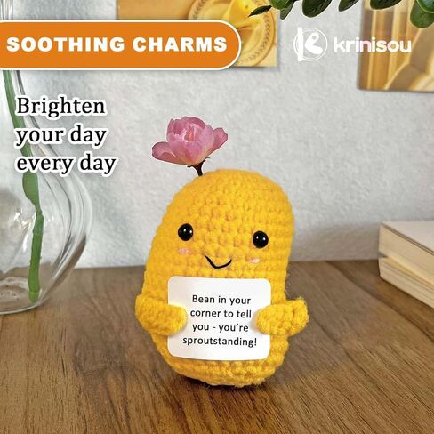 فاصوليا كروشيه إيجابية، دمية نباتية كروشيه للدعم العاطفي، أنت الفاصوليا البشرية المفضلة لدي، هدايا مضحكة صغيرة لأفضل الأصدقاء والصديقة in Kuwait