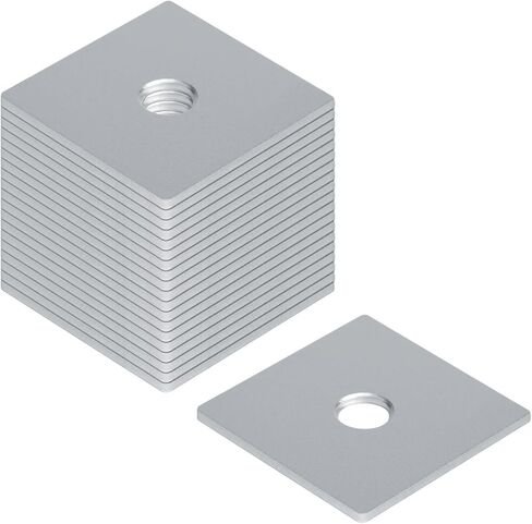 20 قطعة من eoere 2-1/2 بوصة (63 مم) لوحة مسطحة من الألومنيوم صواميل مربعة الشكل مستطيلة الشكل لألواح الألومنيوم لتثبيت الألواح الشمسية، سمك 1/8 بوصة (3.1 مم)، تطبيق 5/8 بوصة -11 مسمار in Kuwait