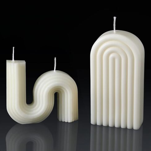 Roowest 2 Pieces Aesthetic Candles Shaped Candles Twist Candle Trendy Candles Taper Candles Minimalist Geometric Candle Soy Wax Scented Candle Art Decoration for Birthday Wedding Decor in Saudi Arabia