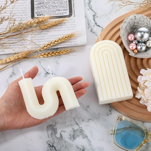 Roowest 2 Pieces Aesthetic Candles Shaped Candles Twist Candle Trendy Candles Taper Candles Minimalist Geometric Candle Soy Wax Scented Candle Art Decoration for Birthday Wedding Decor in Saudi Arabia