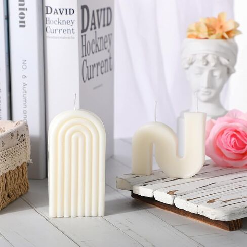 Roowest 2 Pieces Aesthetic Candles Shaped Candles Twist Candle Trendy Candles Taper Candles Minimalist Geometric Candle Soy Wax Scented Candle Art Decoration for Birthday Wedding Decor in Saudi Arabia