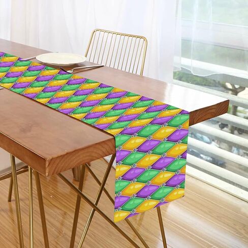 JUNZAN Table Runner Cute Gnome Easter Spring Doodle Deco for Wedding Party Dinner Holidays Kitchen Fit Rectange and Round Table70 x 13 inch in Saudi Arabia