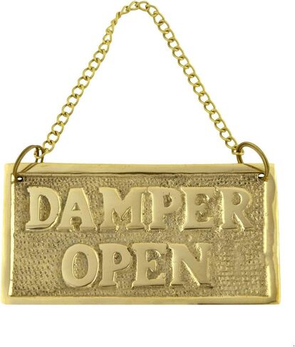 Treasure Gurus Solid Brass Hanging Open Closed Damper Sign Vintage Metal Fireplace Home Decor in Saudi Arabia