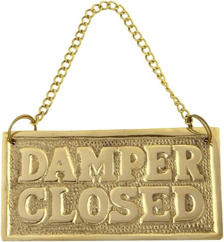 Treasure Gurus Solid Brass Hanging Open Closed Damper Sign Vintage Metal Fireplace Home Decor in Saudi Arabia