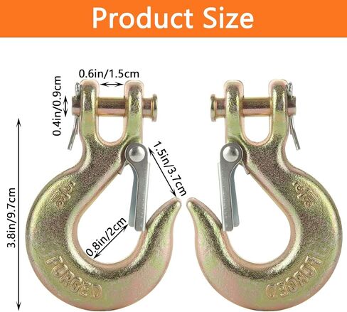 JMIATRY 4 Packs 3/8 Clevis Slip Hook,3/8 Inch Chain Hooks 70 Forged Steel Heavy Duty Forged Steel Safety Chain Hook, 26500 Lbs Capacity in Saudi Arabia