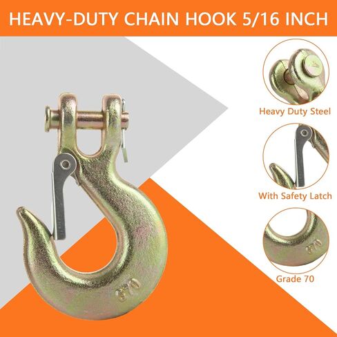 JMIATRY 4 Packs 3/8 Clevis Slip Hook,3/8 Inch Chain Hooks 70 Forged Steel Heavy Duty Forged Steel Safety Chain Hook, 26500 Lbs Capacity in Saudi Arabia