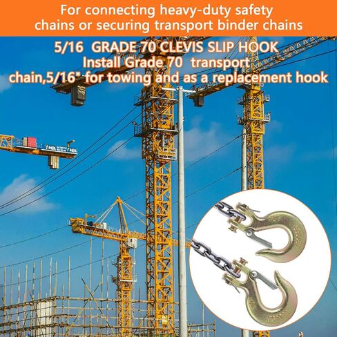 JMIATRY 4 Packs 3/8 Clevis Slip Hook,3/8 Inch Chain Hooks 70 Forged Steel Heavy Duty Forged Steel Safety Chain Hook, 26500 Lbs Capacity in Saudi Arabia