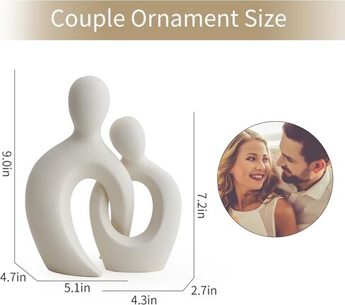 AWNR White Couple Statue Abstract Ceramic Lover Sculpture 9’’H Crossed Figurines Couple Bedroom Decor Modern Home Decor for Shelf Centerpiece Table Decorations Office Decor Wedding Gifts in Saudi Arabia