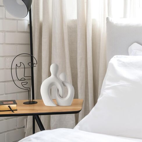 AWNR White Couple Statue Abstract Ceramic Lover Sculpture 9’’H Crossed Figurines Couple Bedroom Decor Modern Home Decor for Shelf Centerpiece Table Decorations Office Decor Wedding Gifts in Saudi Arabia