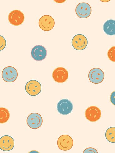 Happy Face Poster, Pastel Retro Aesthetic Room Decor, 60s 70s Wall Art, Trendy Wall Decor for Bedroom Aesthetic, Cool Wall Decor, Cute Room Decor (12x16 inches) in Saudi Arabia