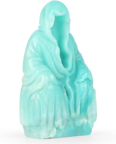 Artiststone 1.7 "روز كوارتز كريستال هالوين شبح ديكور تمثال تمثال، اليد منحوتة الأحجار الكريمة الريكي شفاء حجر النحت زخرفة لحفلة الكرنفال، منزل مسكون، ديكور رف in Saudi Arabia