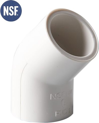 Rainbow Dream 1 Inch 45 Degree PVC Pipe Elbow - 10 Packs, White in Kuwait