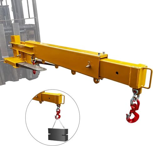 Attachments Fork Mounted,Adjustable Hoist Jib Boom Crane, 6000 LB Lift Capacity,Attachments Fork with Hooks for Warehouse Factories in Saudi Arabia