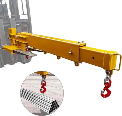 Attachments Fork Mounted,Adjustable Hoist Jib Boom Crane, 6000 LB Lift Capacity,Attachments Fork with Hooks for Warehouse Factories in Saudi Arabia