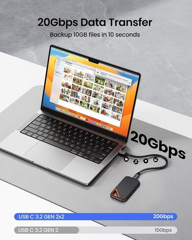 كابل عرض شاشة Silkland USB C [4K@120 هرتز/60 هرتز 8K@30 هرتز]، كابل فيديو USB C 3.2 Gen 2x2، نقل بيانات 20 جيجابت في الثانية، شحن سريع 240 وات PD، كابل من النوع C متوافق مع MacBook Pro وiPad وMac Studio 3.3FT in Kuwait