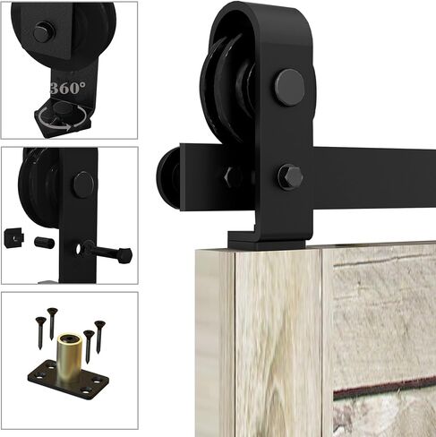 2.5FT Bi-Folding Sliding Barn Door Hardware Kit for 2 Closet Door, Heavy Duty, Smoothly and Silently, Easy to Install, Fit 28'' Width Opening(Excluding door panels) in Saudi Arabia
