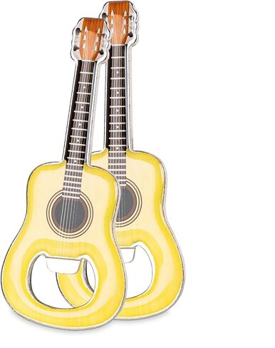 2 Piece/Set Guitar Bottle Opener Beer Guitar Shaped Bottle Opener Guitar Gift for Drinkers Music Guitar Lover(Acoustic) in Saudi Arabia