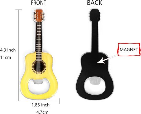 2 Piece/Set Guitar Bottle Opener Beer Guitar Shaped Bottle Opener Guitar Gift for Drinkers Music Guitar Lover(Acoustic) in Saudi Arabia