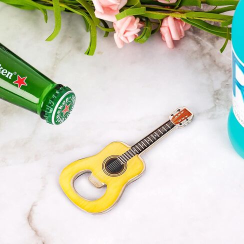 2 Piece/Set Guitar Bottle Opener Beer Guitar Shaped Bottle Opener Guitar Gift for Drinkers Music Guitar Lover(Acoustic) in Saudi Arabia