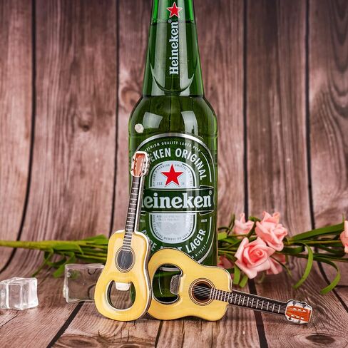 2 Piece/Set Guitar Bottle Opener Beer Guitar Shaped Bottle Opener Guitar Gift for Drinkers Music Guitar Lover(Acoustic) in Saudi Arabia