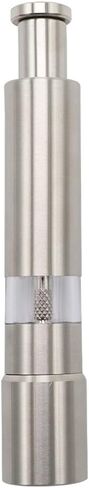 Premium Stainless Steel Salt Grinder Pepper Mill for Peppercorns Sea Salt and Spices, Thumb Push Button for 1 Hand Operation for Grinding Salt and Black Pepper (1 MILL) in Saudi Arabia