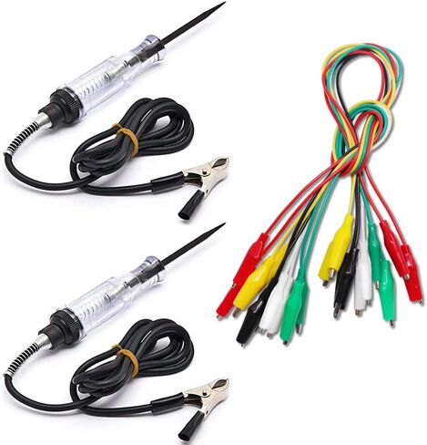 عبوتان من اختبار استمرارية الجهد والتيار 6 فولت - 24 فولت مع مجموعة اختبار الرصاص ومشابك التمساح، جهاز اختبار الدائرة قطعتين من SourceTon و10 قطع و5 مشابك تمساح ملونة مع كابل اختبار الأسلاك in Kuwait