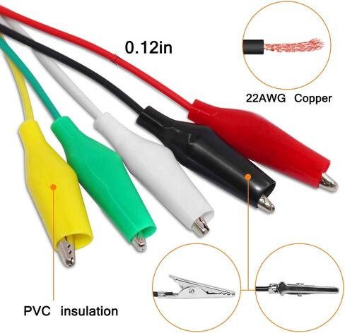 عبوتان من اختبار استمرارية الجهد والتيار 6 فولت - 24 فولت مع مجموعة اختبار الرصاص ومشابك التمساح، جهاز اختبار الدائرة قطعتين من SourceTon و10 قطع و5 مشابك تمساح ملونة مع كابل اختبار الأسلاك in Kuwait