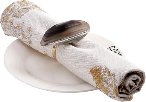 6 Pack Natural Agate Napkin Rings, Yoption Napkin Holders for Decoration Home, Kitchen, Wedding, Parties, Picnics, Buffet Table in Saudi Arabia