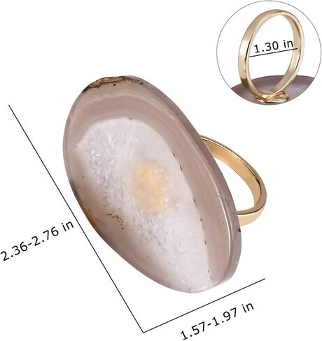 6 عبوات من حلقات مناديل العقيق الطبيعي، حوامل مناديل يوبتيون لتزيين المنزل، المطبخ، الزفاف، الحفلات، النزهات، طاولة البوفيه in Kuwait