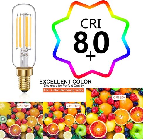 E12 LED Bulb T6 Dimmable Candelabra Bulb 6W Equal 60 Watt Edison Light Bulbs Warm White 2700K Light Bulbs 6 Pack for Chandeliers,Ceiling Fan,Vanity (6W, 2700K) in Saudi Arabia