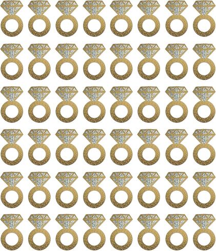 Beistle 57325 Diamond Ring Wine Glass Markers 48 Piece, 2.25" x 3.5", Gold/Silver in Saudi Arabia