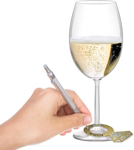 Beistle 57325 Diamond Ring Wine Glass Markers 48 Piece, 2.25" x 3.5", Gold/Silver in Saudi Arabia