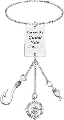 Valentines Gifts Hanging Ornament for Boyfriend Fiance Husband You are The Greatest Catch of My Life Car Mirror Hanging Accessories for Men Anniversary Christmas Birthday Gift in Saudi Arabia