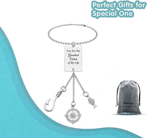 Valentines Gifts Hanging Ornament for Boyfriend Fiance Husband You are The Greatest Catch of My Life Car Mirror Hanging Accessories for Men Anniversary Christmas Birthday Gift in Saudi Arabia
