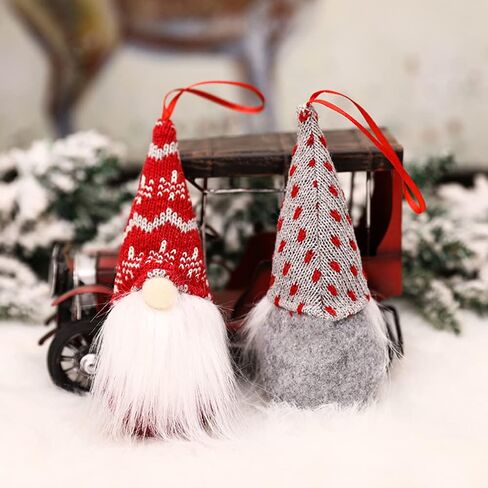 4 Pack Pink Christmas Gnome Ornaments, Cute Swedish Tomte Mini Gnomes Scandinavian Home Decor, Christmas Decorations Hanging Gnomes Ornaments (Group A- Pink) in Saudi Arabia