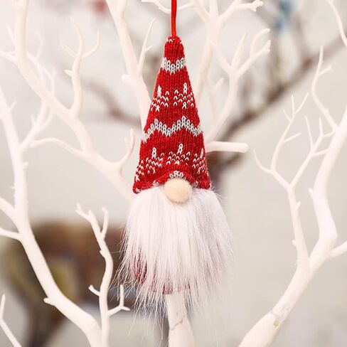 4 Pack Pink Christmas Gnome Ornaments, Cute Swedish Tomte Mini Gnomes Scandinavian Home Decor, Christmas Decorations Hanging Gnomes Ornaments (Group A- Pink) in Saudi Arabia