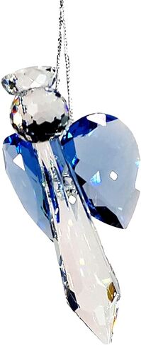 Blue Crystal Guardian Angel Sun Catcher Handmade 2.83 Inch Home Decoration Crystal Ornament Christmas Tree Ornament Guardian Angel in Saudi Arabia