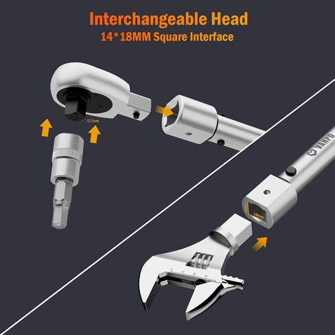 Adjustable Torque Wrench, 10-170 Ft-Lb/13.6-230.5 Nm, 38MM Open End Torque Wrench, 1/2 Inch Drive Torque Wrench with Interchangeable Jaw & Ratchet Head for HVAC, Car, Moto, Heat Pump Piping in Saudi Arabia