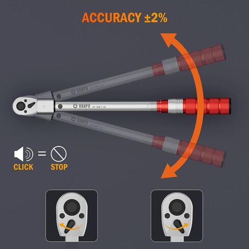 Adjustable Torque Wrench, 10-170 Ft-Lb/13.6-230.5 Nm, 38MM Open End Torque Wrench, 1/2 Inch Drive Torque Wrench with Interchangeable Jaw & Ratchet Head for HVAC, Car, Moto, Heat Pump Piping in Saudi Arabia