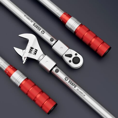 Adjustable Torque Wrench, 10-170 Ft-Lb/13.6-230.5 Nm, 38MM Open End Torque Wrench, 1/2 Inch Drive Torque Wrench with Interchangeable Jaw & Ratchet Head for HVAC, Car, Moto, Heat Pump Piping in Saudi Arabia