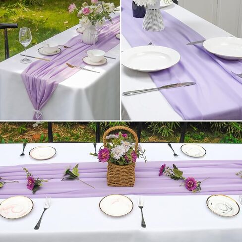 10ft Table Runner 29x120 Inches Romantic Wedding Runner Sheer Bridal Party Decorations (Beige, 1) in Saudi Arabia