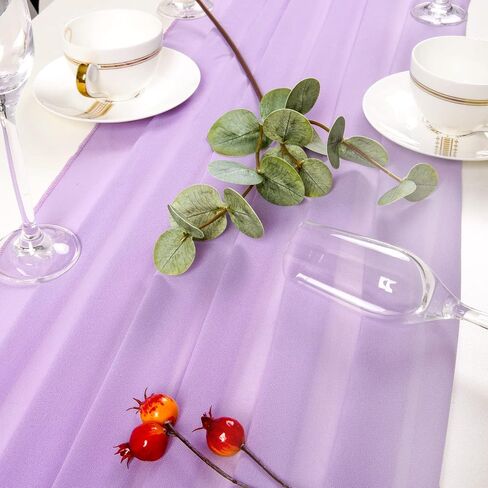 10ft Table Runner 29x120 Inches Romantic Wedding Runner Sheer Bridal Party Decorations (Beige, 1) in Saudi Arabia