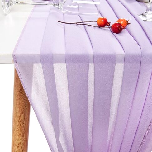 10ft Table Runner 29x120 Inches Romantic Wedding Runner Sheer Bridal Party Decorations (Beige, 1) in Saudi Arabia