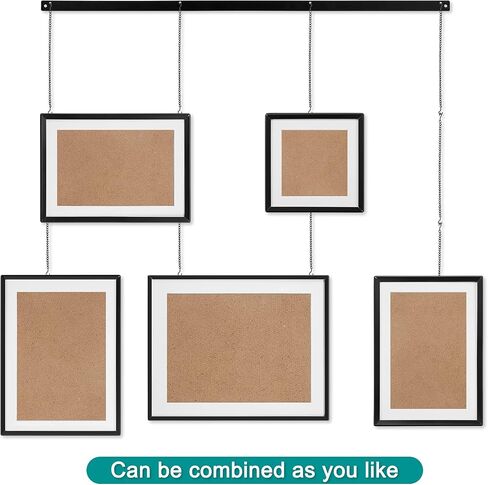 Hanging Collage Picture Frames Wall Decor Exhibit Photo Frame Gallery Set, Stainless Steel Black Family Photo Display Set with 13 Opening Picture Frames for Home Living Room Bedroom Entryway in Saudi Arabia