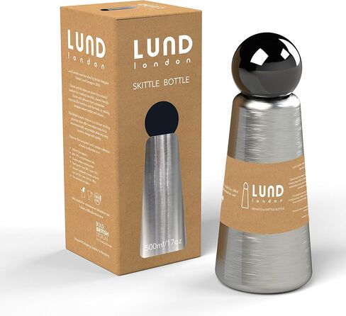 Stainless Steel Water Bottle | 500ml Insulated Water Bottle BPA Free | Cool and Modern Leak Proof Skittle Bottle Flask | Cold for 24+ Hours, Hot for 12 | Sky Blue & Light Grey by Lund London in Saudi Arabia