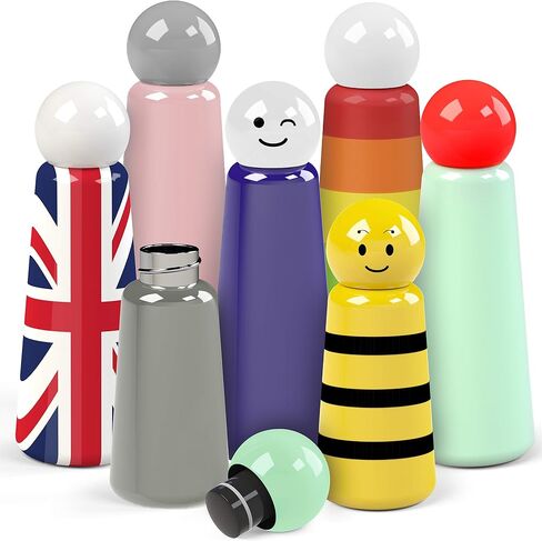 Stainless Steel Water Bottle | 500ml Insulated Water Bottle BPA Free | Cool and Modern Leak Proof Skittle Bottle Flask | Cold for 24+ Hours, Hot for 12 | Sky Blue & Light Grey by Lund London in Saudi Arabia