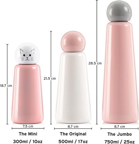 Stainless Steel Water Bottle | 500ml Insulated Water Bottle BPA Free | Cool and Modern Leak Proof Skittle Bottle Flask | Cold for 24+ Hours, Hot for 12 | Sky Blue & Light Grey by Lund London in Saudi Arabia