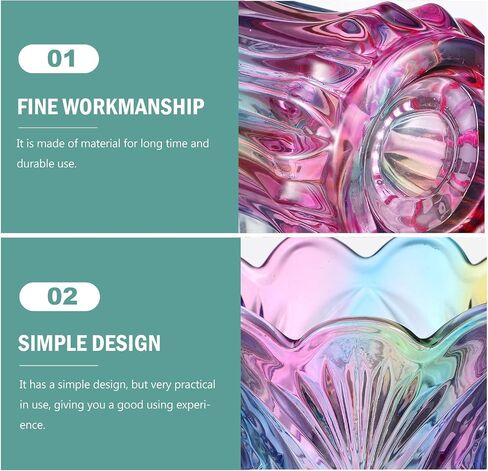 PartyKindom Rainbow Glass Vase: Crystal Flower Vase Unique Colorful Vase Desktop Decorative Flower and Plant Container for Home Decor Wedding Centerpieces in Saudi Arabia