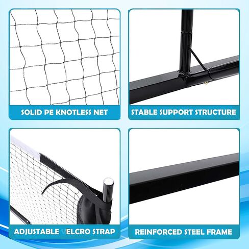 Portable pickleball net-22 FT Regulation Full Size Pickleball Net | Portable pickleball net set System with Carrying bag and 1x extra pickleball net for driveway Backyards in Saudi Arabia